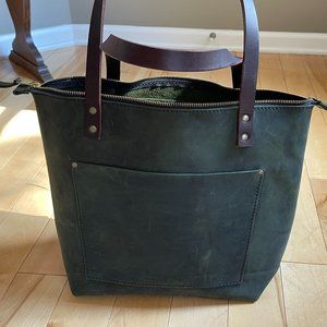 COPY - Medium Leather Zipper Tote Portland Leathe…